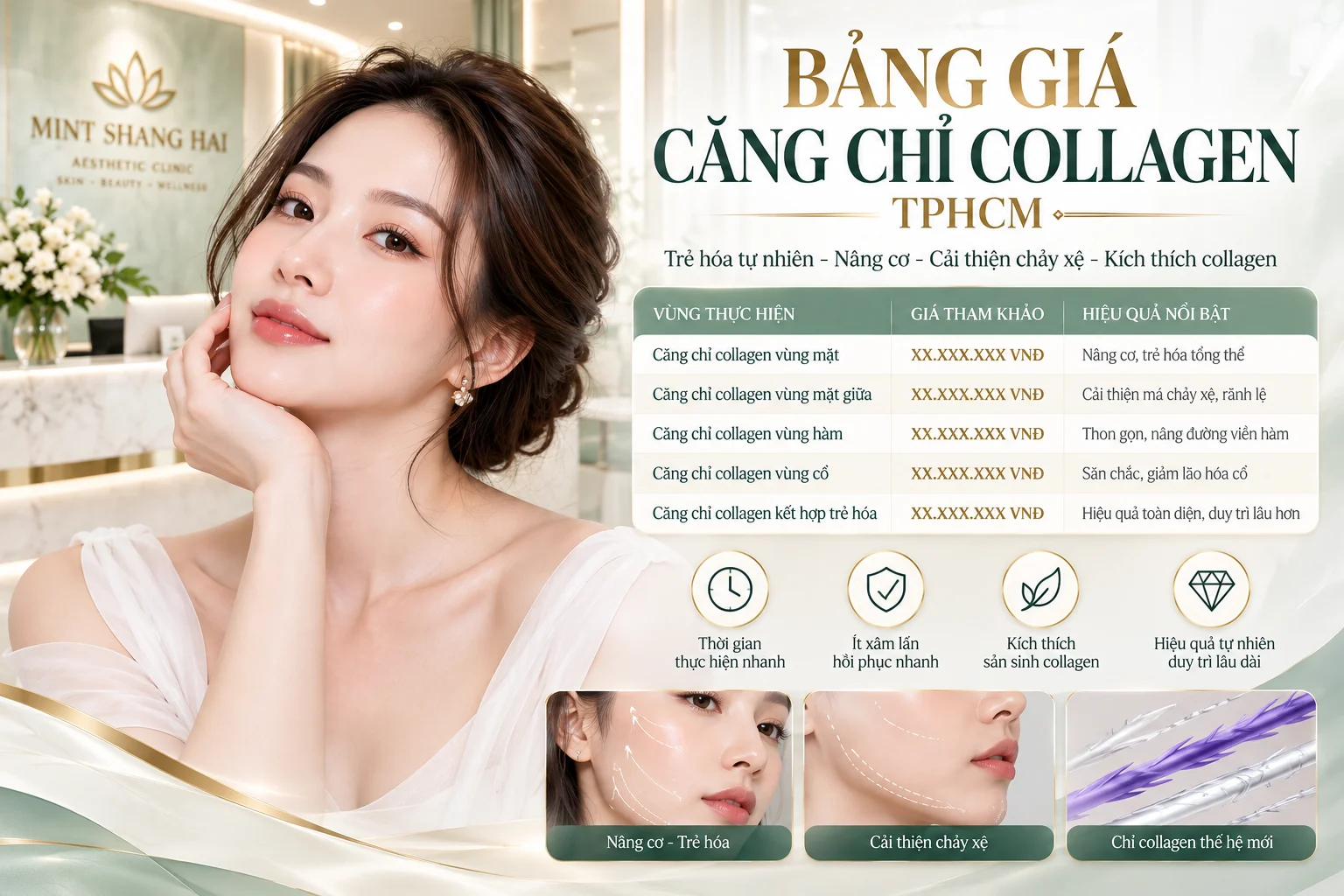 Bảng giá căng chỉ collagen TPHCM: ưu đãi và thanh toán.