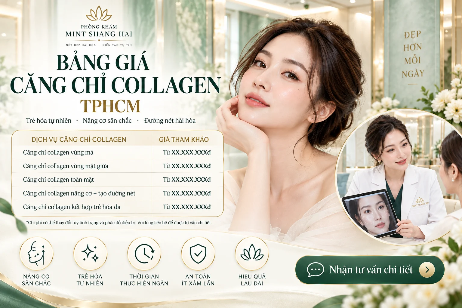 Bảng giá căng chỉ collagen TPHCM: kiểm tra tên sản phẩm và mục đích sử dụng