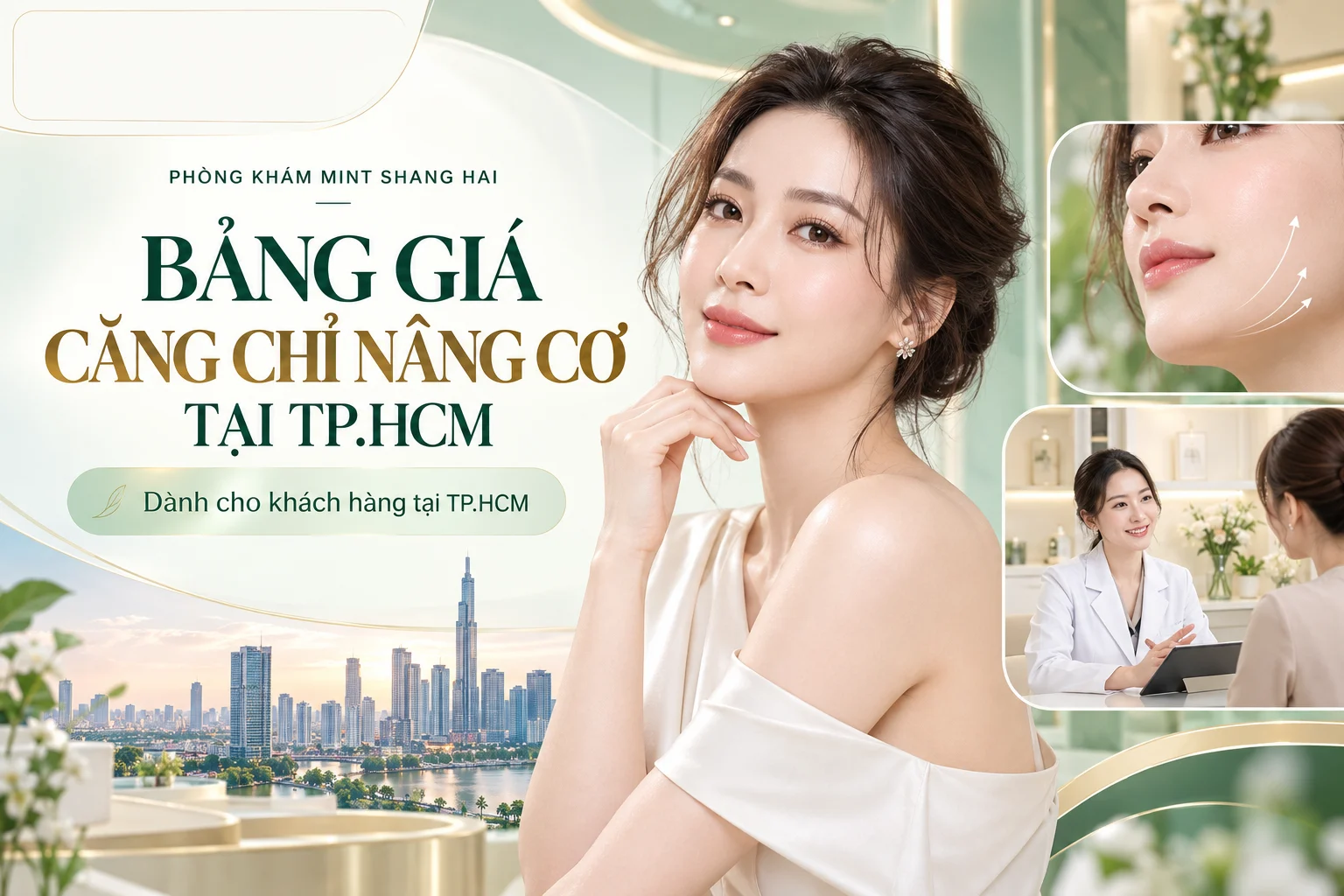 Bảng giá căng chỉ nâng cơ tại TPHCM: mục tiêu và vùng thực hiện.