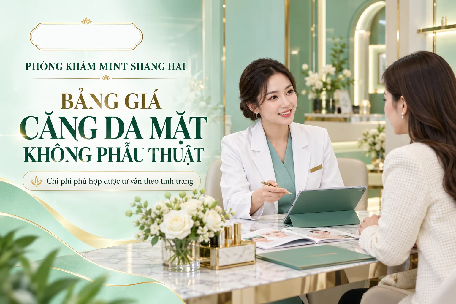 Bảng giá căng da mặt không phẫu thuật: mức can thiệp và mục tiêu.