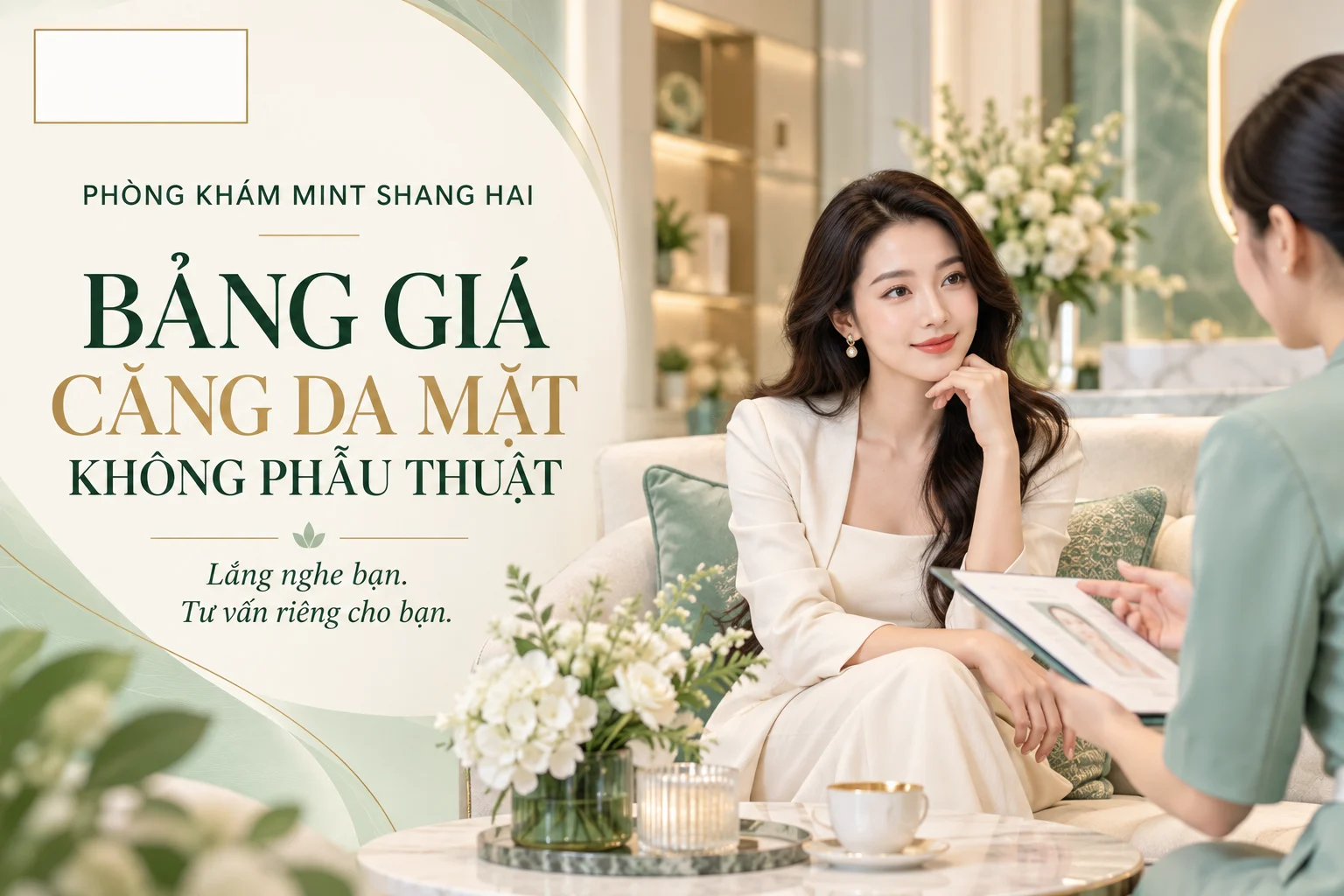 Bảng giá căng da mặt không phẫu thuật: chăm sóc da và phạm vi điều trị.