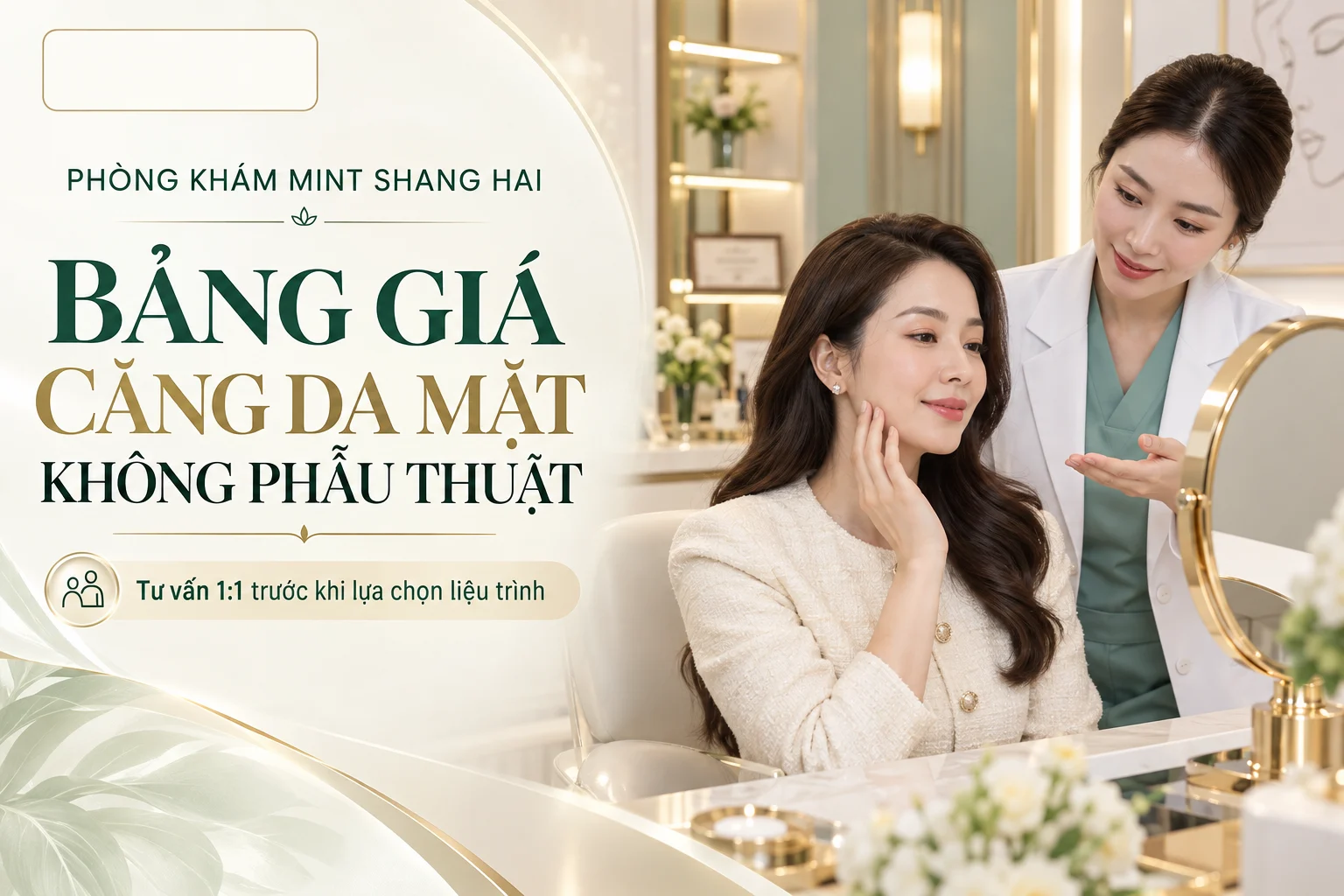 Bảng giá căng da mặt không phẫu thuật: theo dõi và gói phối hợp.