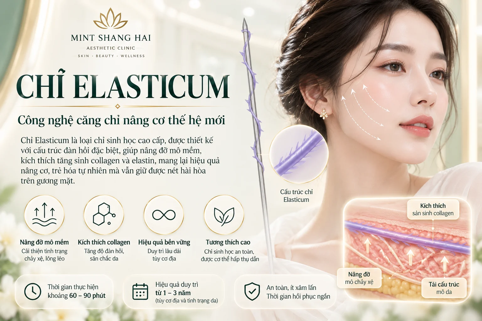 Chỉ Elasticum là gì: vật liệu và kỹ thuật.