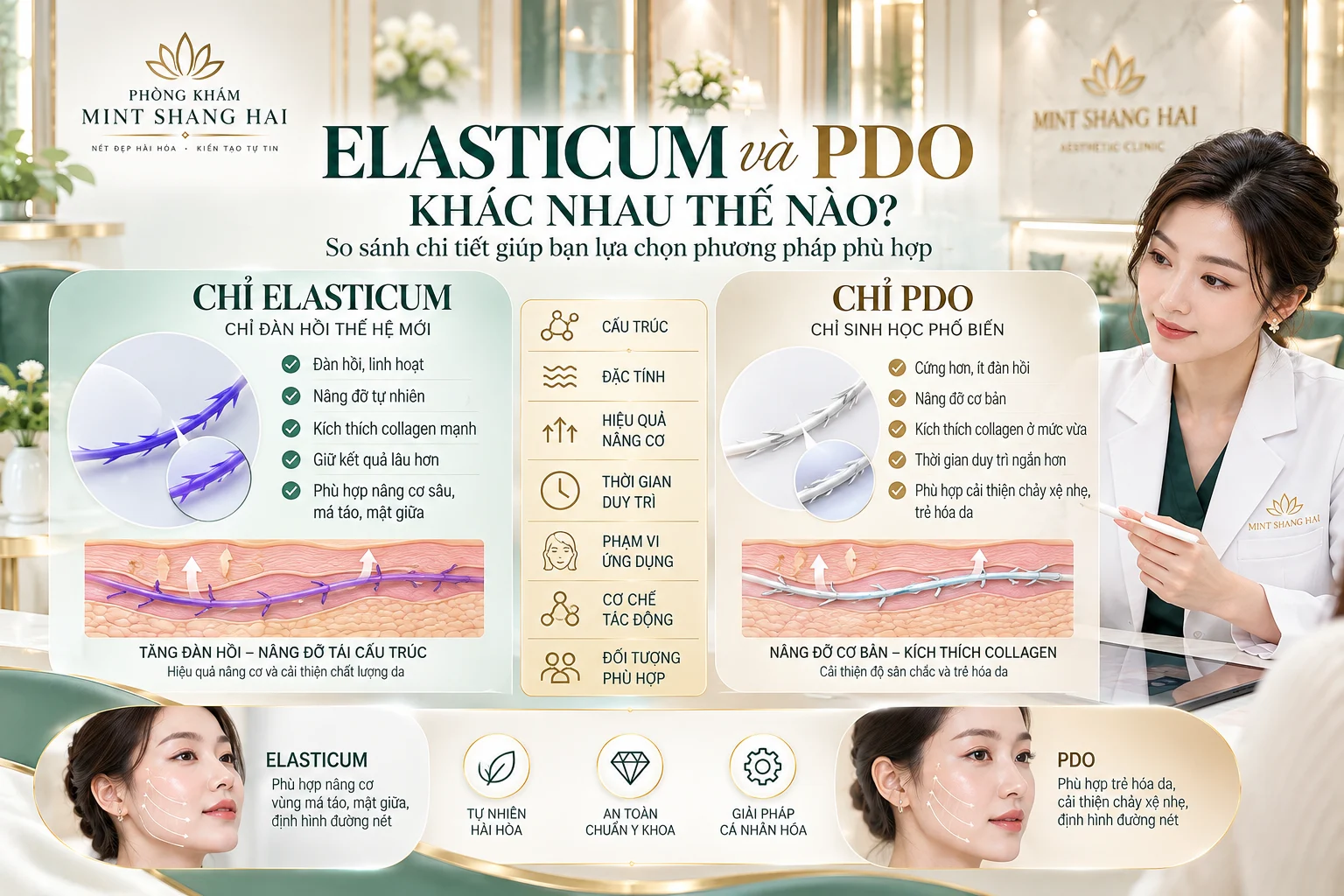 Elasticum và PDO khác nhau thế nào: xác định mục tiêu vùng mặt.