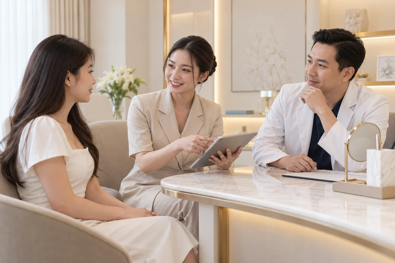 Mint Shanghai nâng mũi cấu trúc - quan sát tỷ lệ mũi và khuôn mặt