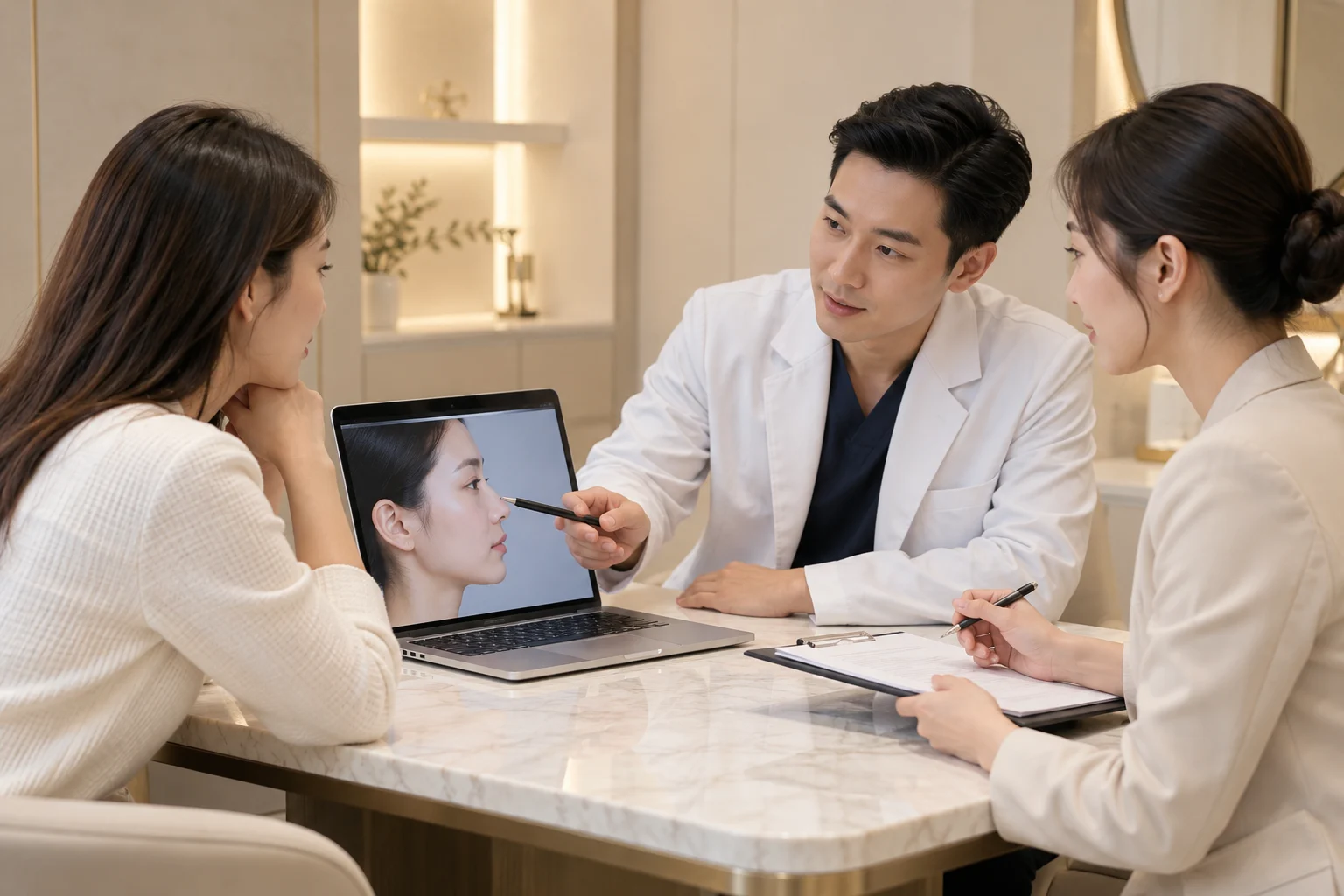 Mint Shanghai nâng mũi cấu trúc - đánh giá mũi ở nhiều góc nhìn