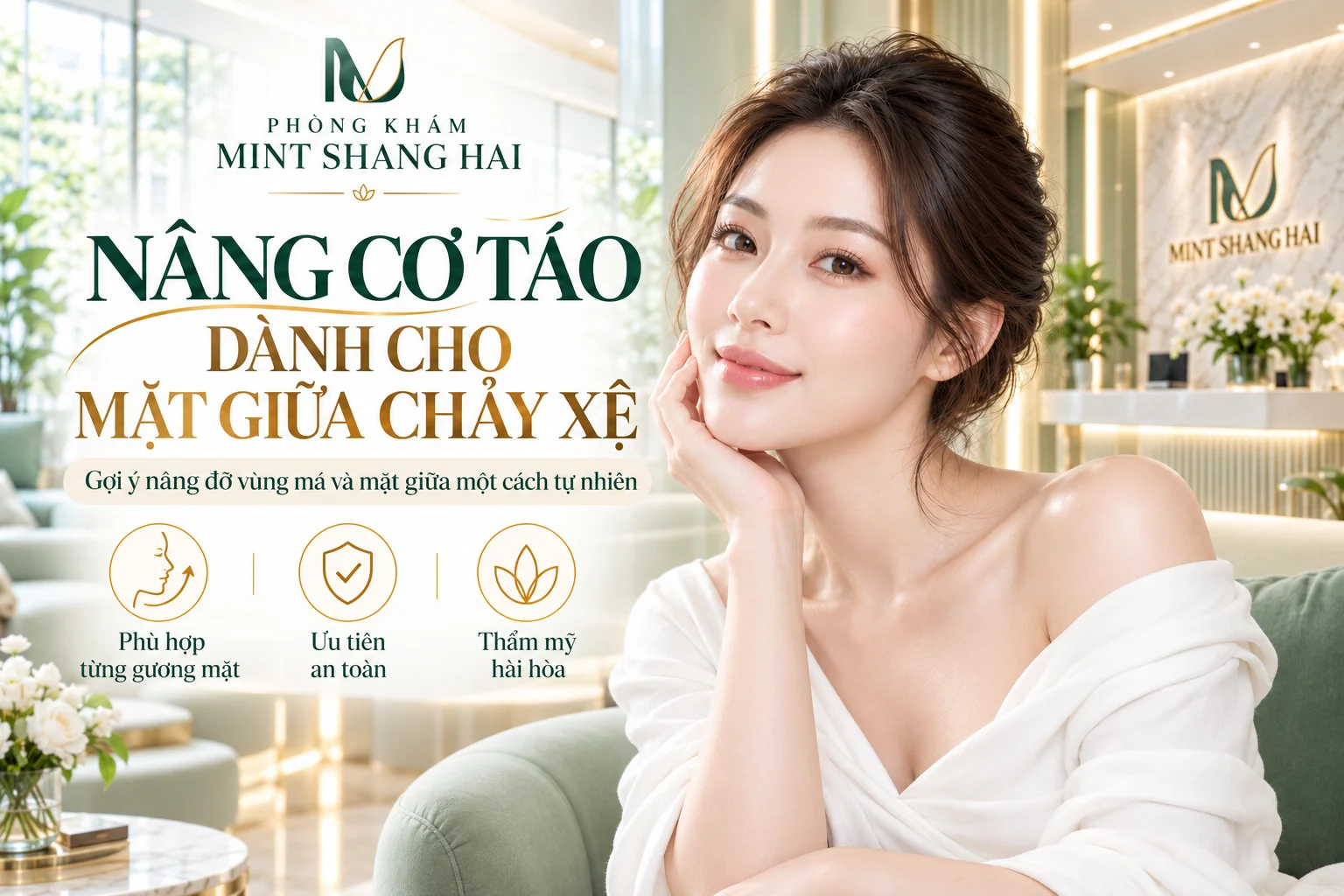 Nâng cơ táo cho mặt giữa chảy xệ và thông tin sức khỏe cần chuẩn bị trước khi khám.