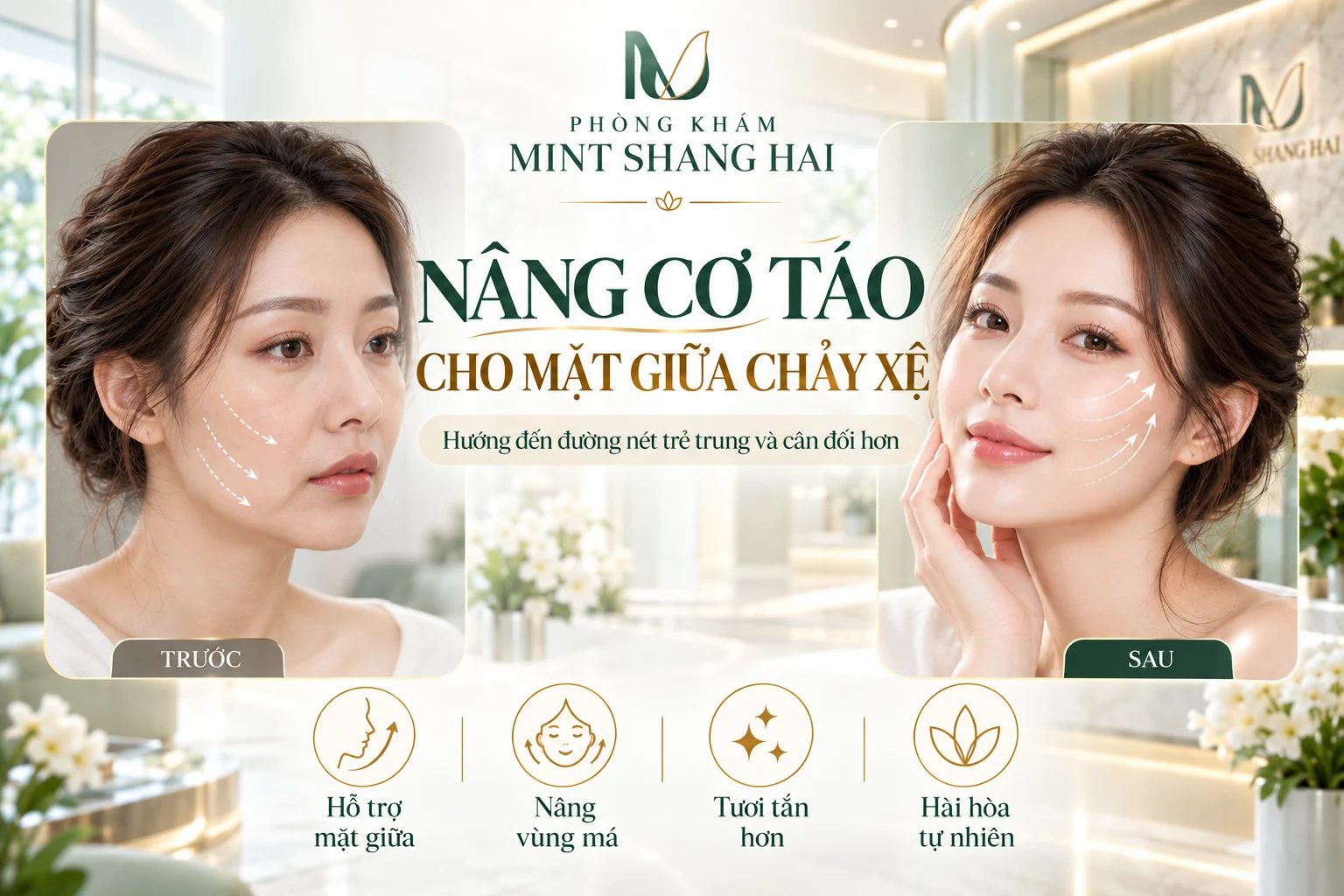 Nâng cơ táo cho mặt giữa chảy xệ cần trao đổi về hiệu quả và thời điểm đánh giá lại.
