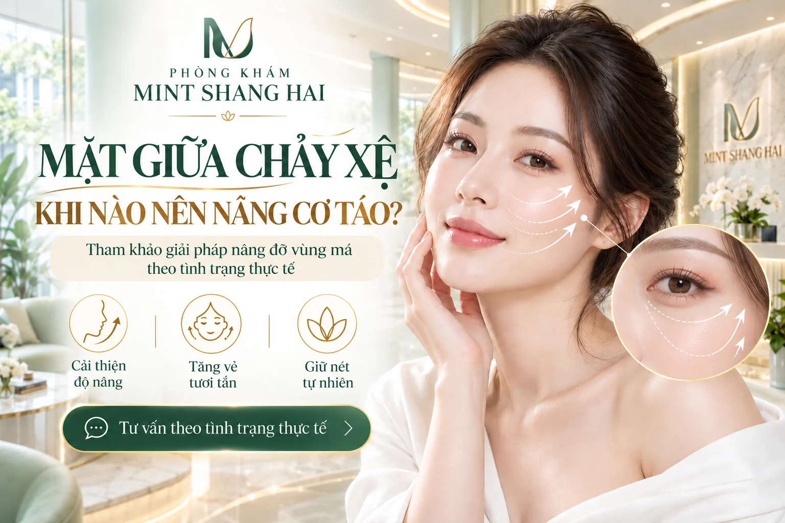 Nâng cơ táo cho mặt giữa chảy xệ và lưu ý khi sử dụng hình ảnh tham khảo.