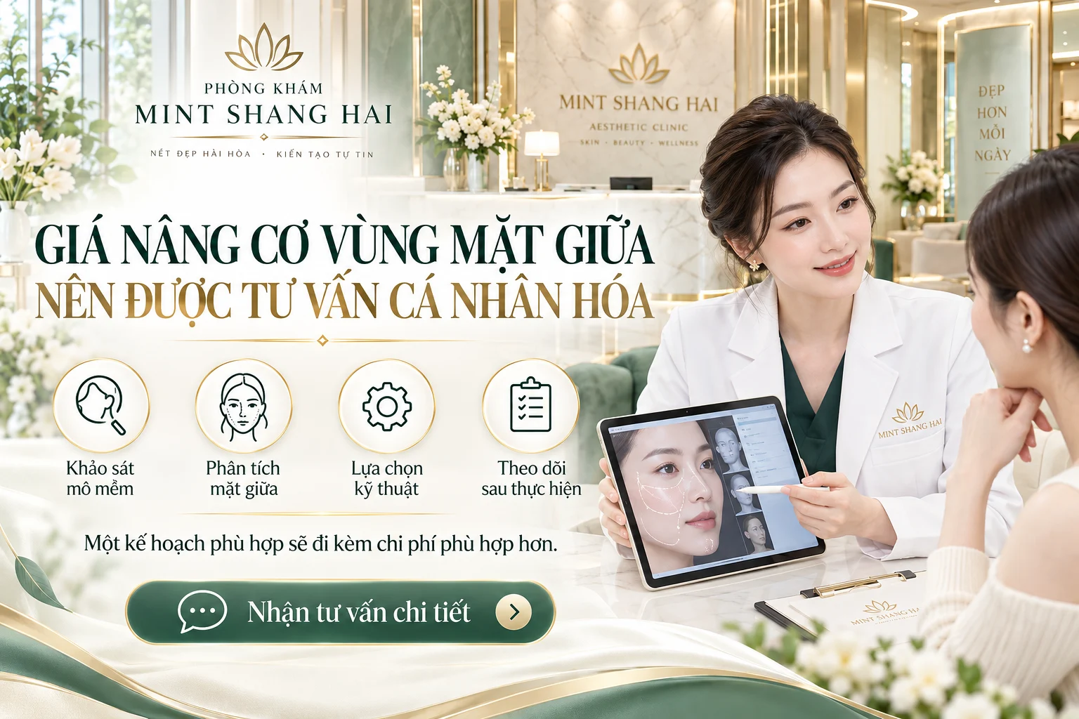 Nâng cơ vùng mặt giữa giá bao nhiêu: mức độ chảy xệ.