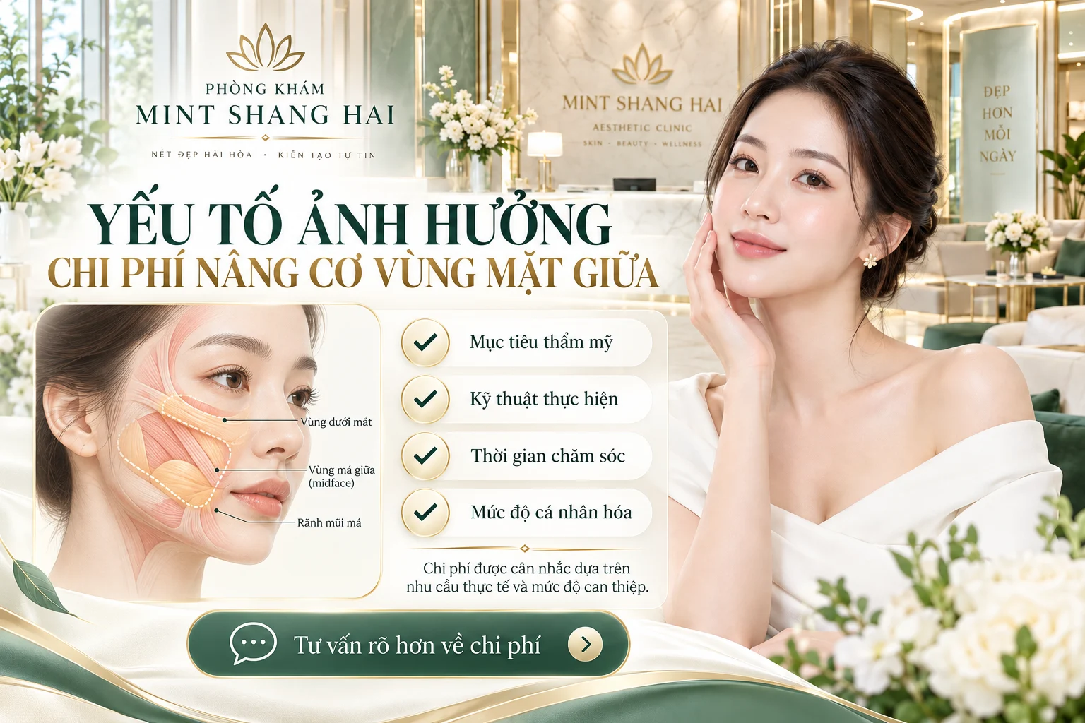 Nâng cơ vùng mặt giữa giá bao nhiêu: sản phẩm và vật tư.