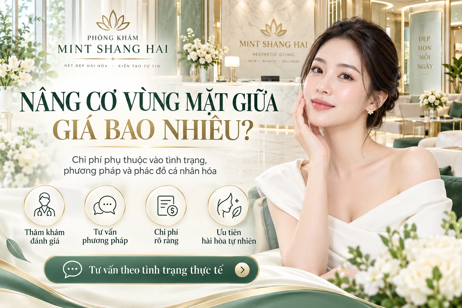 Nâng cơ vùng mặt giữa giá bao nhiêu: tư vấn tại Mint Shanghai.